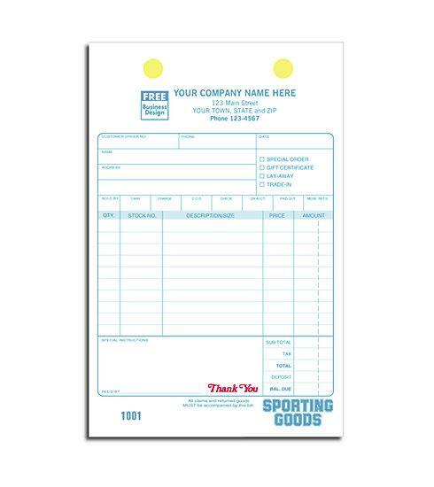 1000 Sporting Goods Register Forms – 3 Part Large Classic / Nebs Deluxe No. 2522