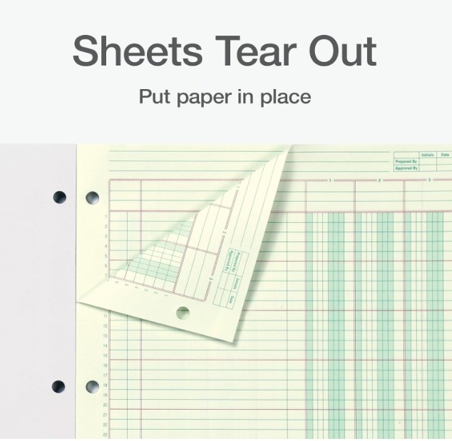 Adams Columnar Analysis Pad 3 Column 8 1/2 X 11 Single Page Format 50 Sheets/pad