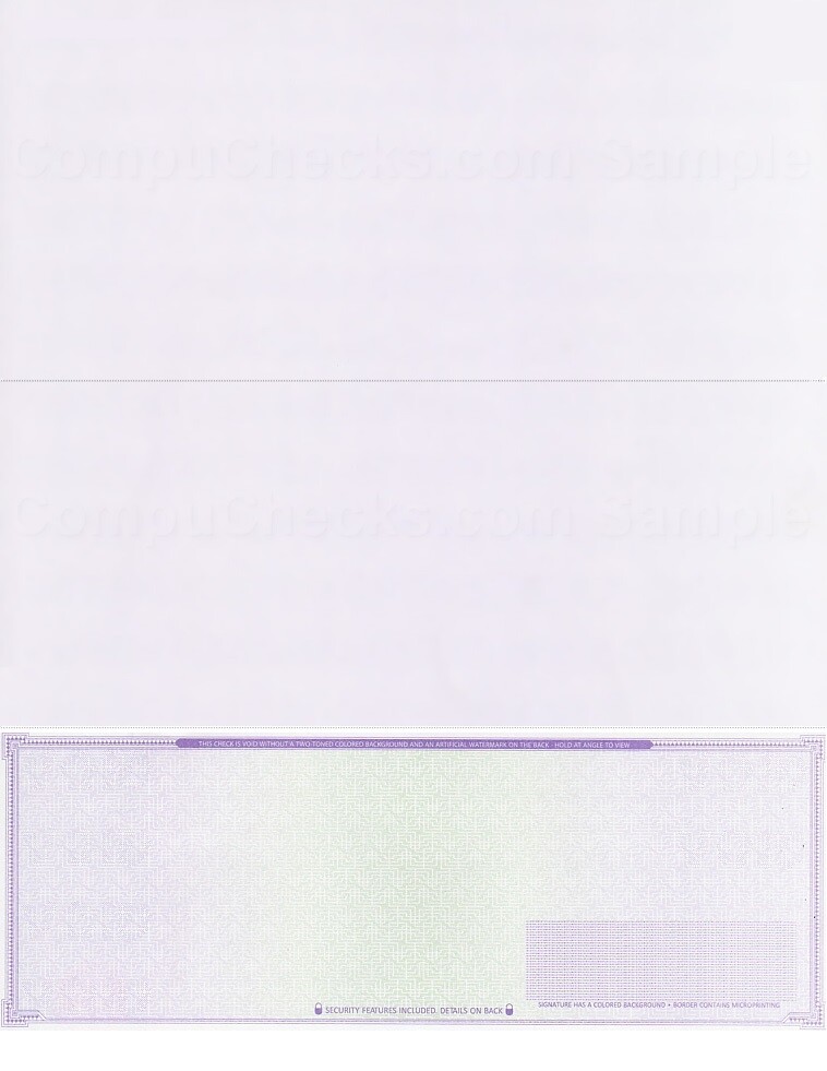 2000 “High Security” Computer Check Paper – Check on Bottom – Purple Mazed