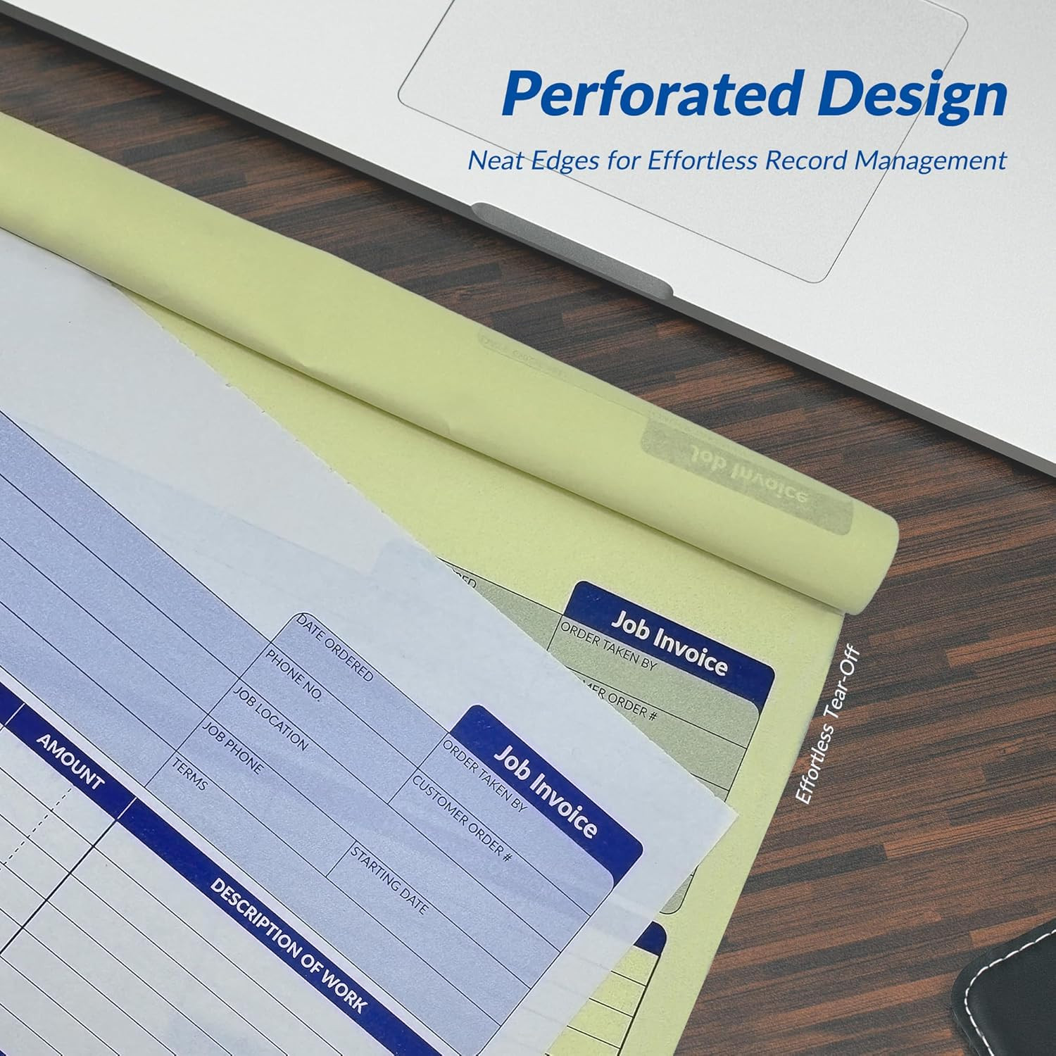 Job Work Order Forms, Large Size Contractor Invoice Book 8-1/2″ X 11-7/16″, Invo