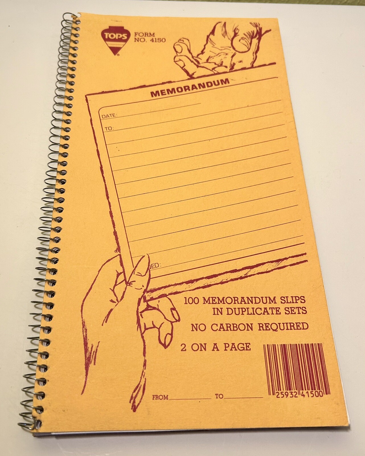 Tops Adams 2-Part Carbonless Memo General Purpose Forms 100 Sets/One Book