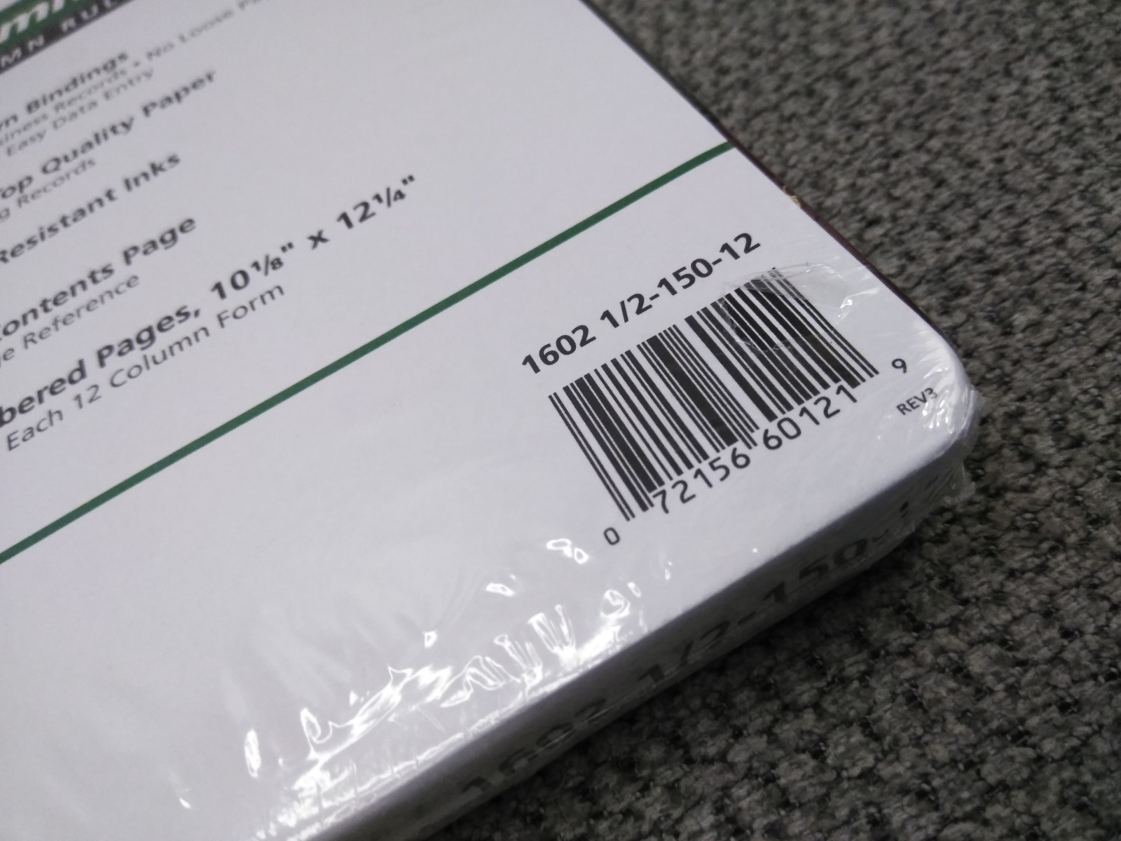 Boorum & Pease Columnar Accounting Book 12 Column Black Cover 150 Pages 1602 1/2