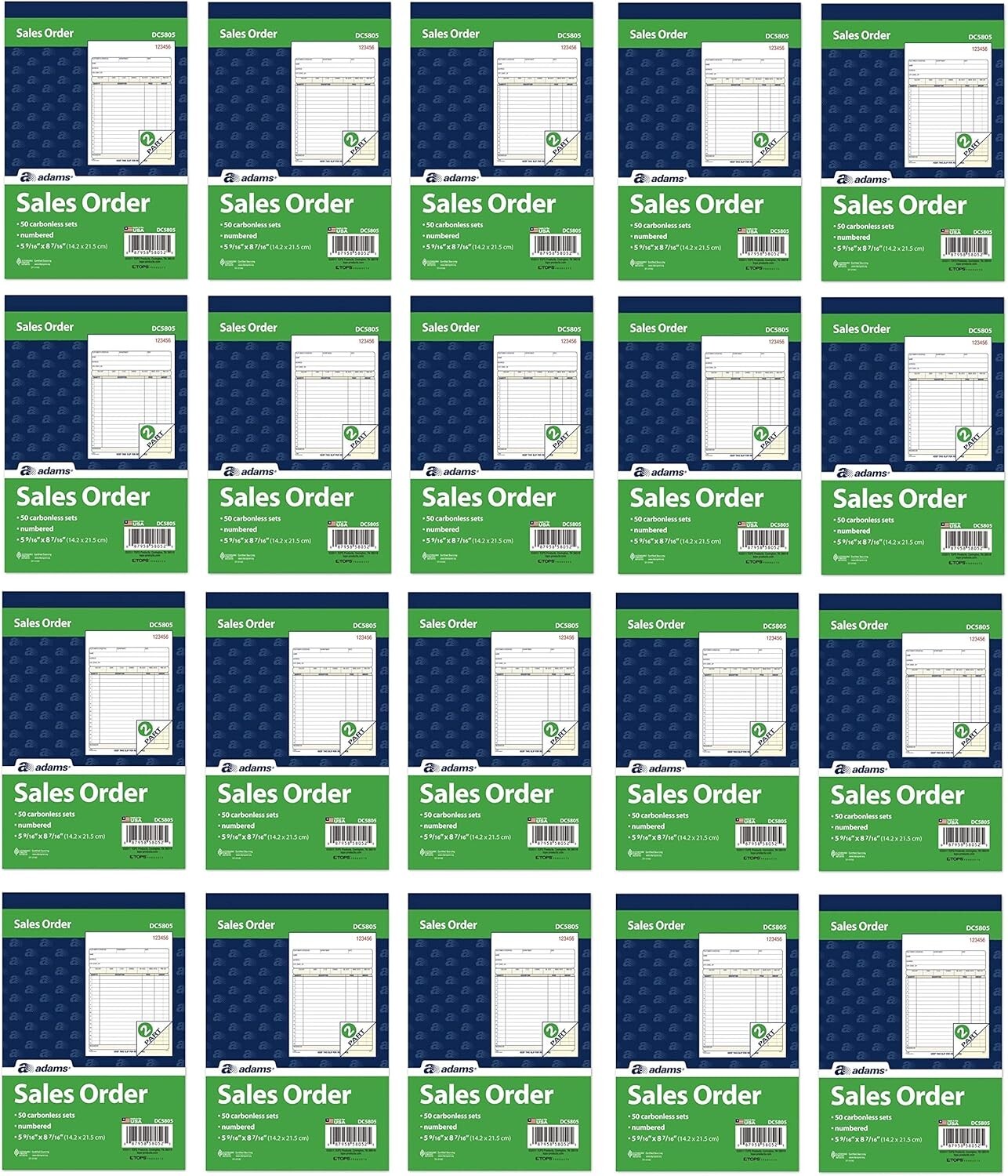 Professional 2-Part Carbonless Sales Order Book – 50 Sets, Compact Design