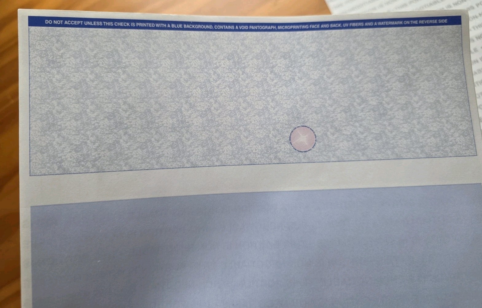 🔥 500 Tyler Tech MUNIS Blank Check Stock Paper – Check on Top – Blue Marble