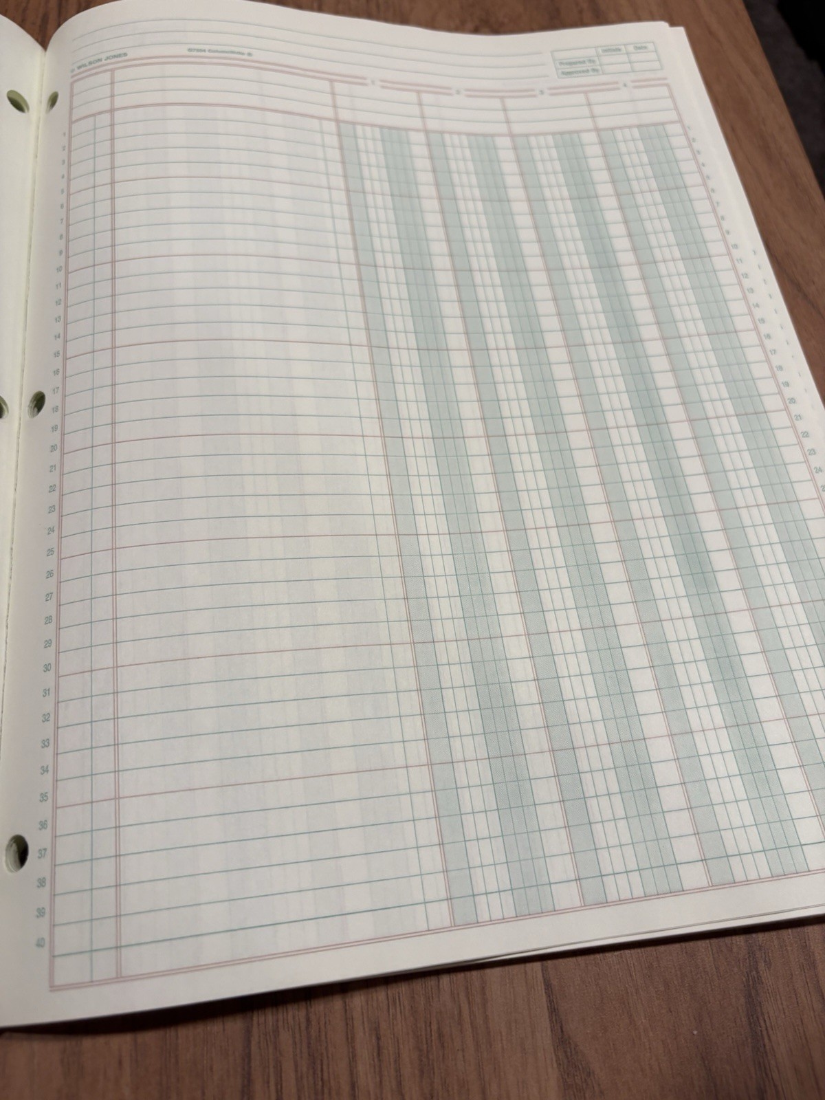 10 Wilson Jones 92004 Columnar Ledger Pads 4 Column Green 8.5×11 NOS