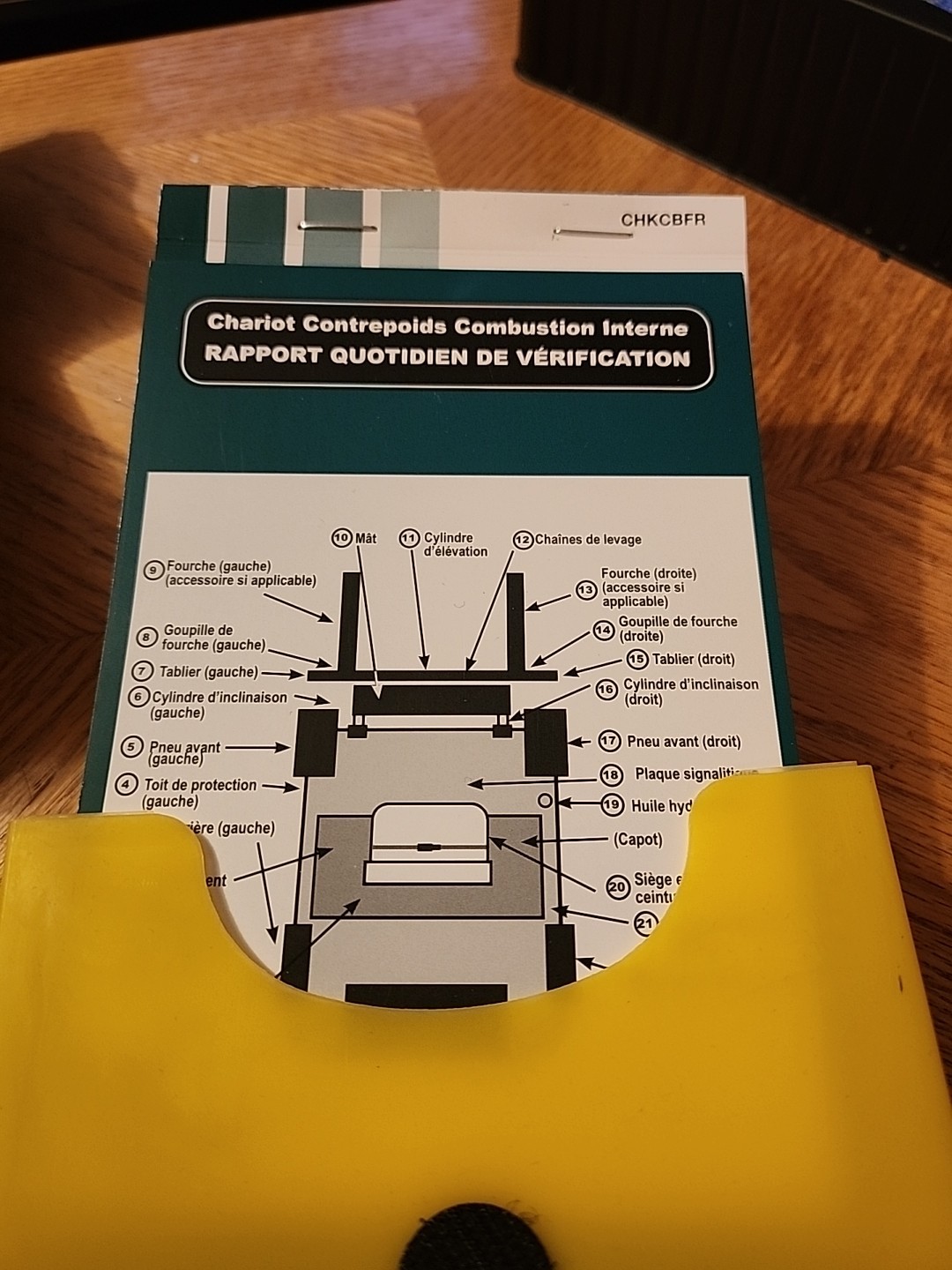 Trousse de Verification Checklist Caddy – Electric Pallet Truck (Walkie) French