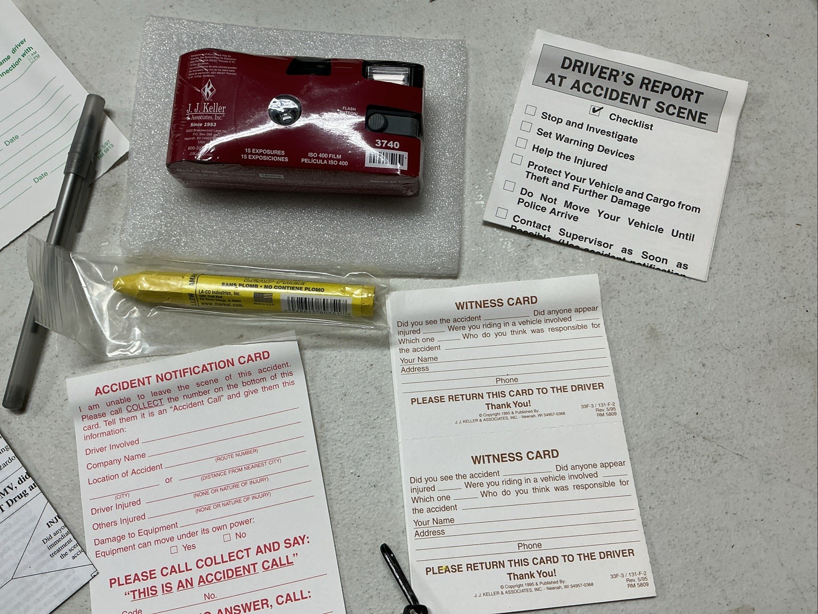 JJK5754 JJ KELLER Vehicle Compliance Accident Kit With Camera