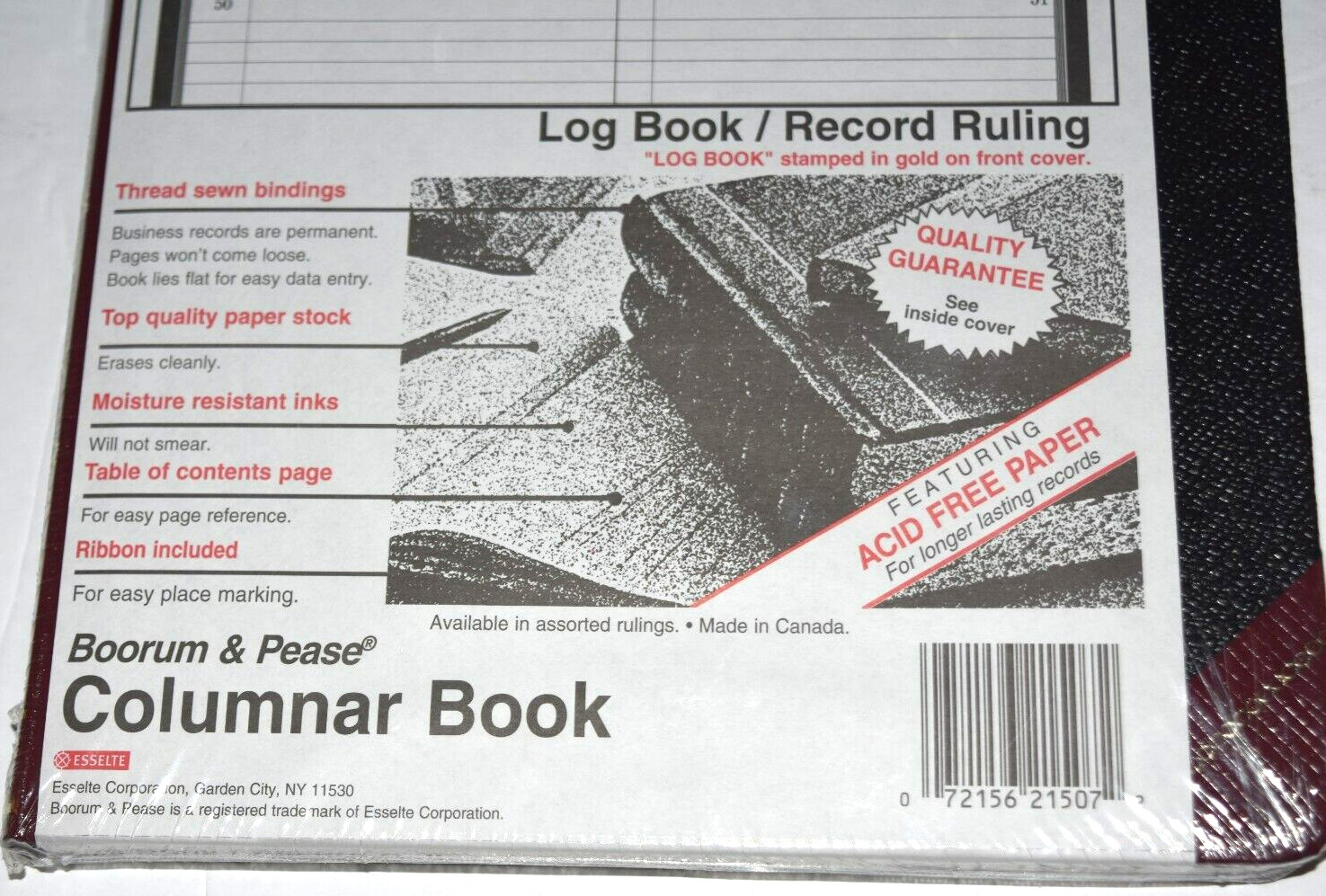BOORUM & PEASE “Log Book/Record Ruling,” (1/4″ thick, 7.75″ x 10″) New/Sealed