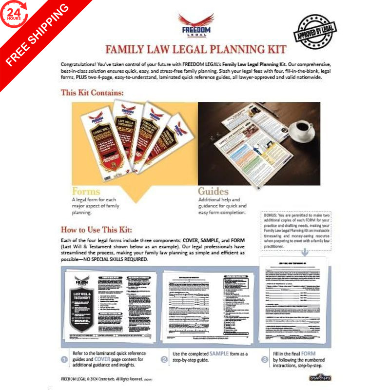 Family Legal Forms Kit – Will, Living Health Proxy & POA Docs