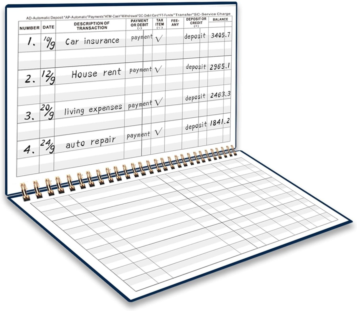 Print Checkbook Register – Check Registers Book, 5-7/8″ x 8-1/2″, Large Print…