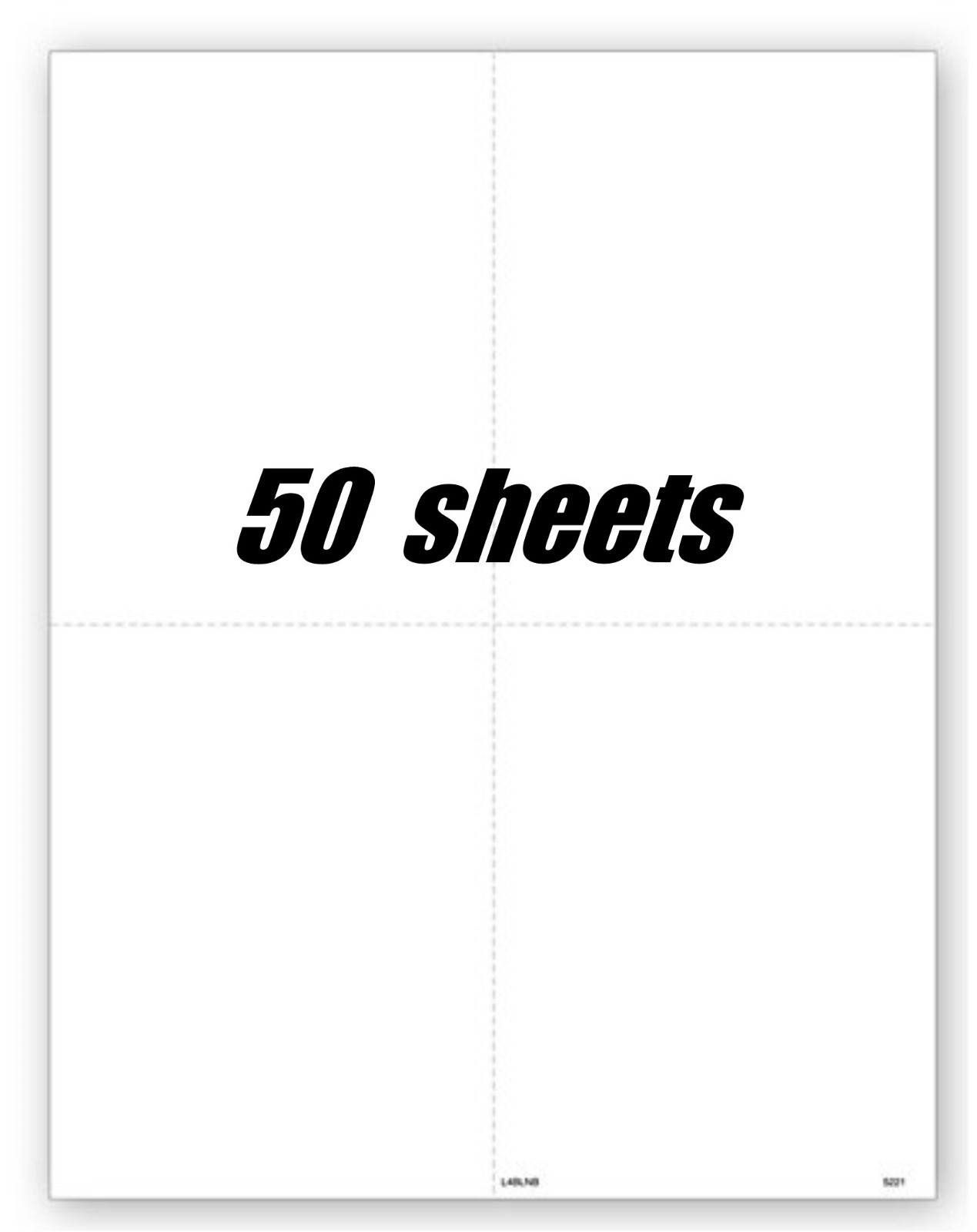 Blank Tax Forms:: 4-up W-2, 50 sheets NO backer/instructions #TF5221 L4BLNB