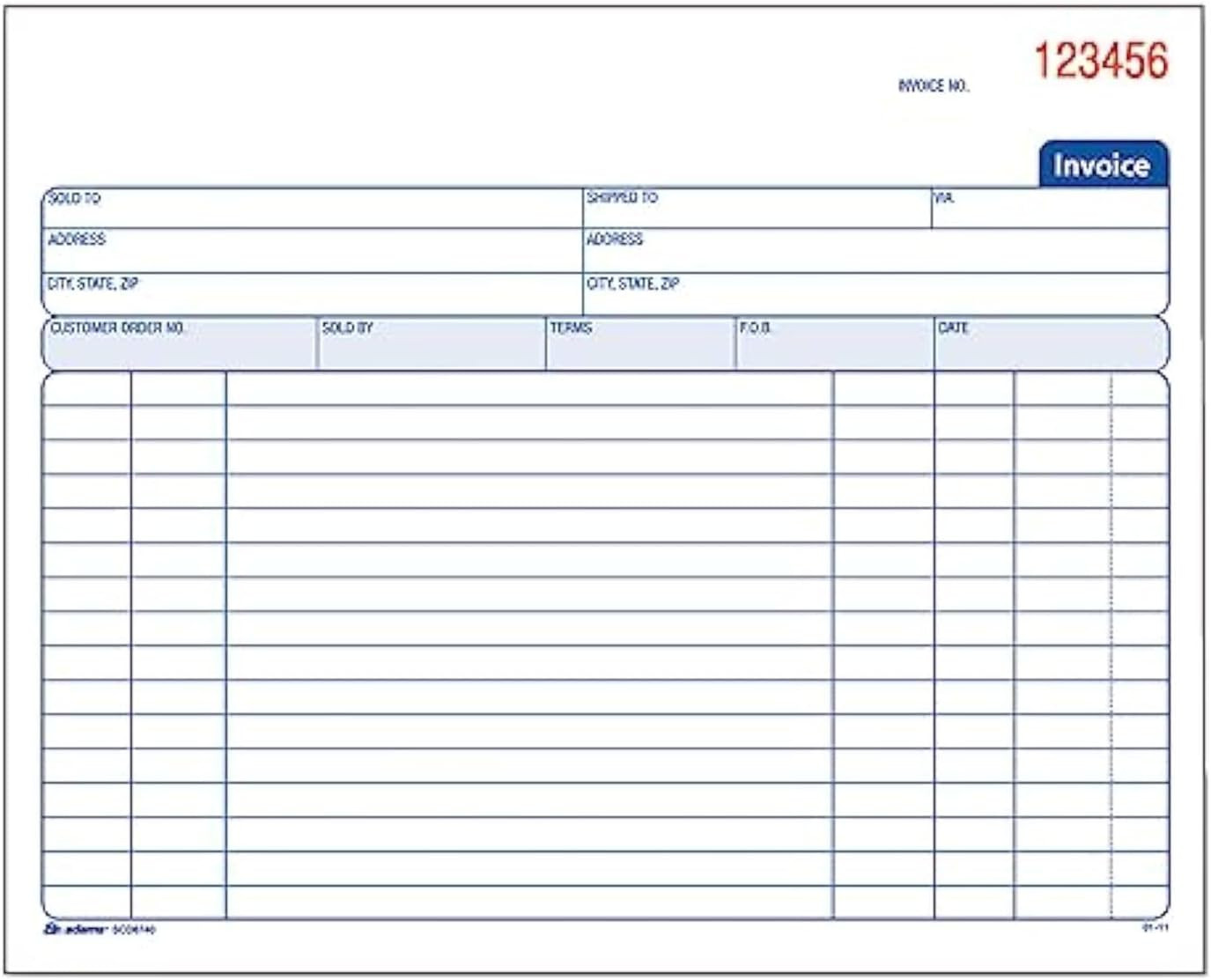 Adams Spiral Invoice Book, 8 1/2 X 7 1/4 Inches, 2-Part, Carbonless, White/Canar