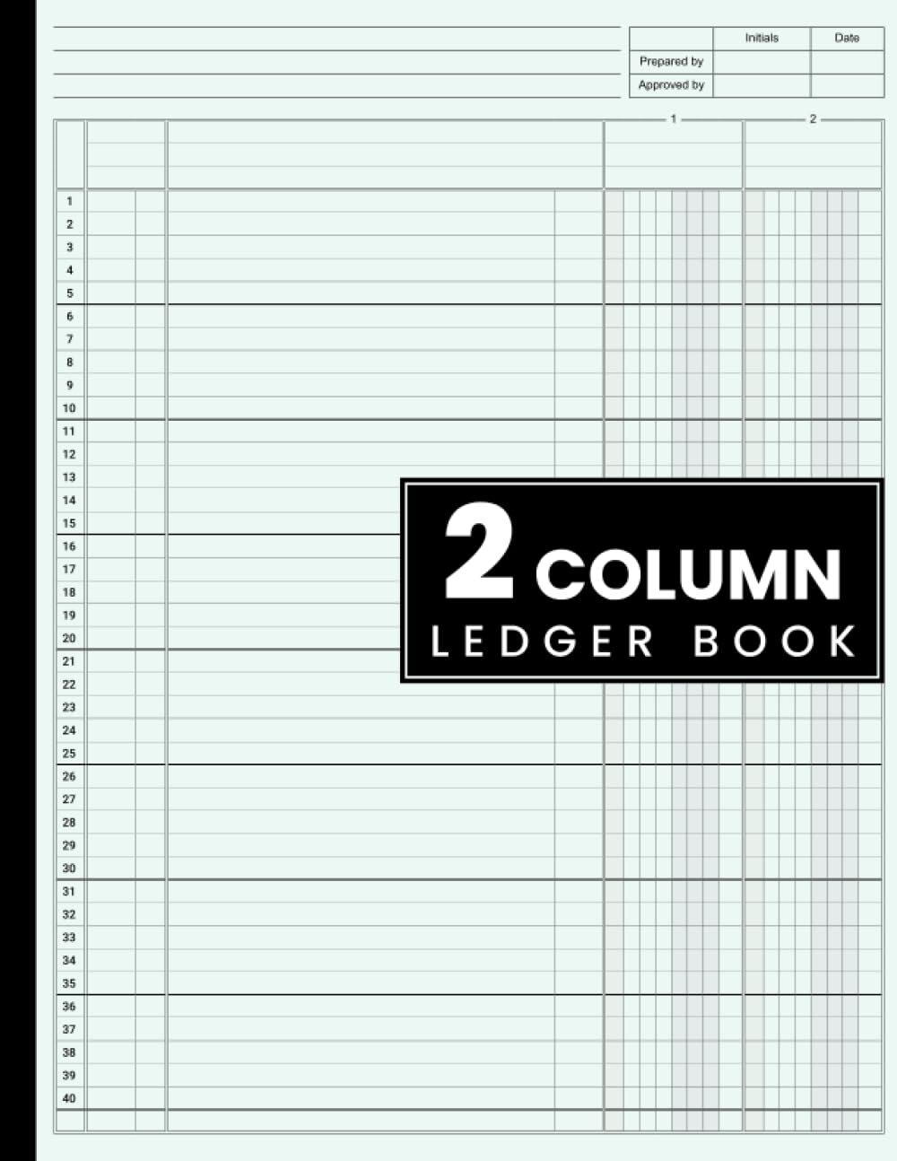 2 Column Accounting Ledger Book for Small Business Personal Finance Log Book