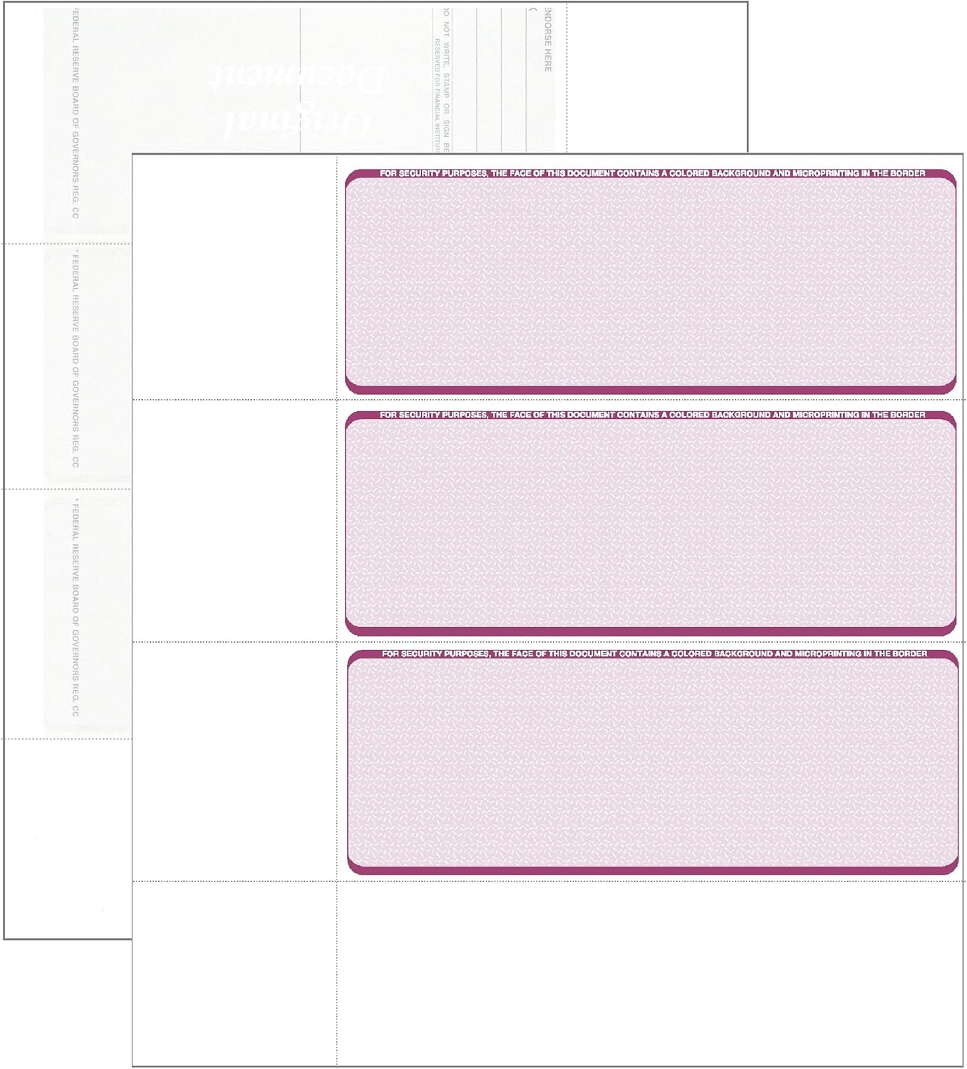 Computer Check Paper – Blank Personal Wallet Checks 3 on a Page – Compatible Wi