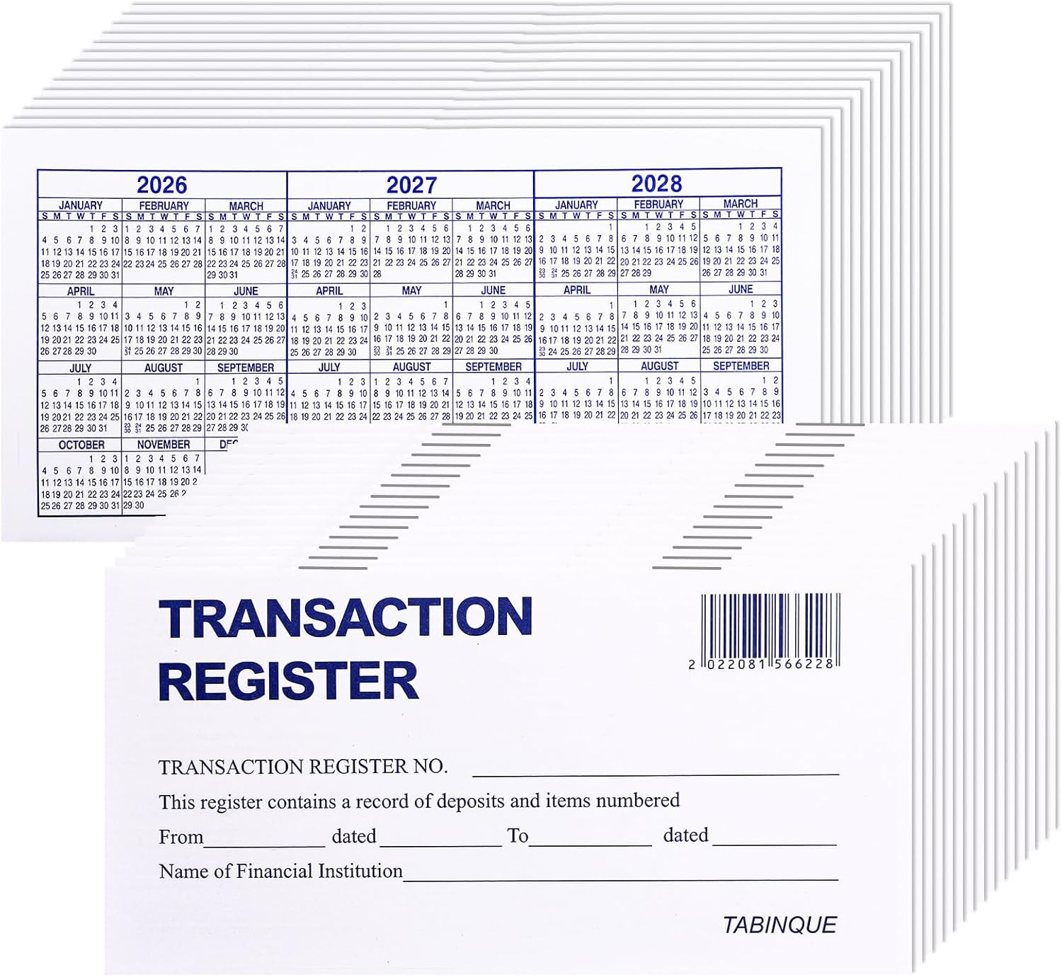 Check Registers, For Personal Checkbook, Easy to Read Checkbook Register 24-Pcs