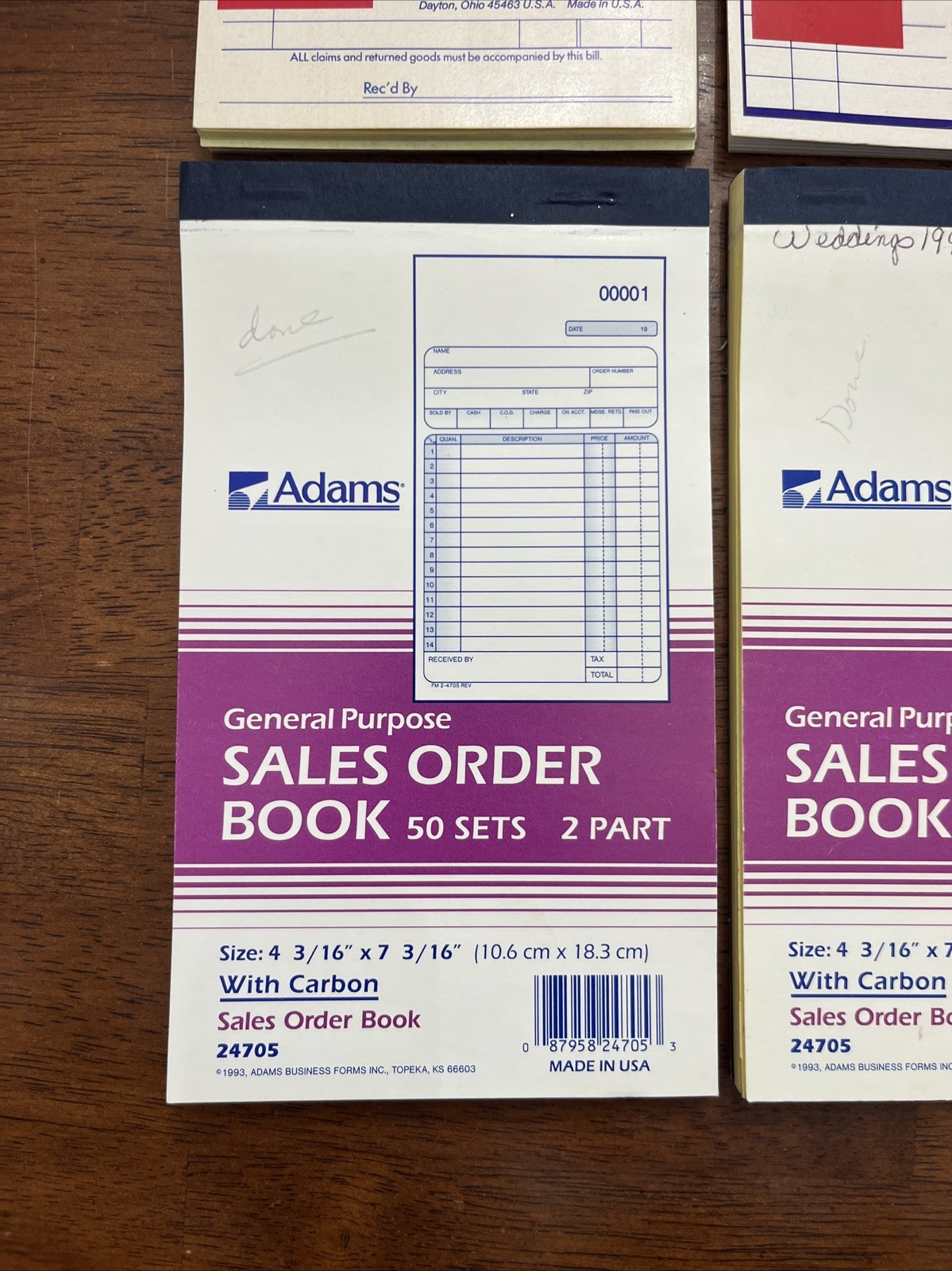 Lot Of 1992 & 93 Vintage Sales Order Books & Statement Business Blanks & Sales