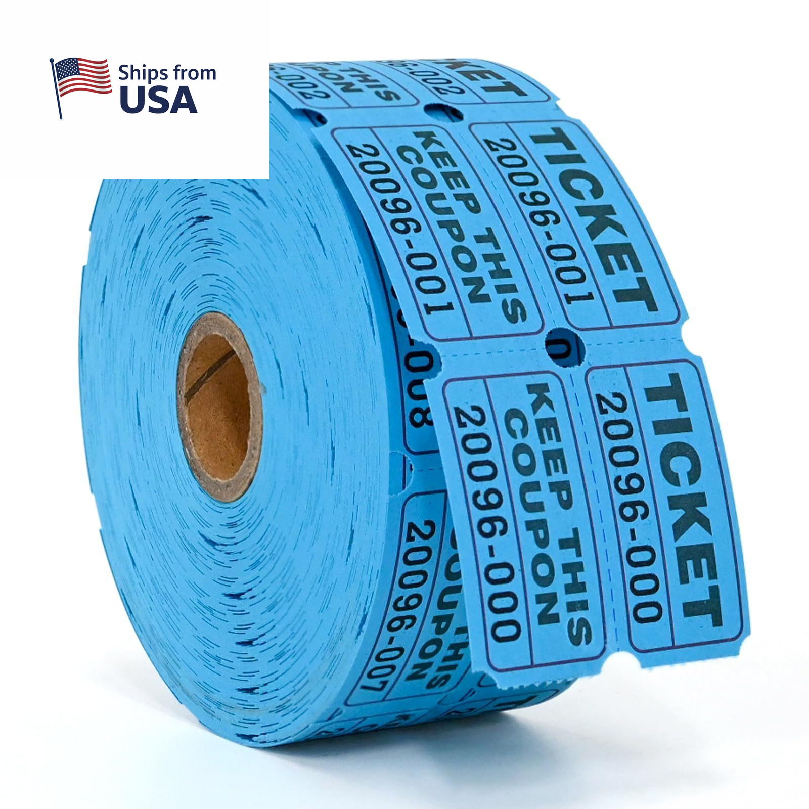 L LIKED Raffle Tickets Double Rolls 1000 4.5 x x 2.0 inches, 1000 Blue