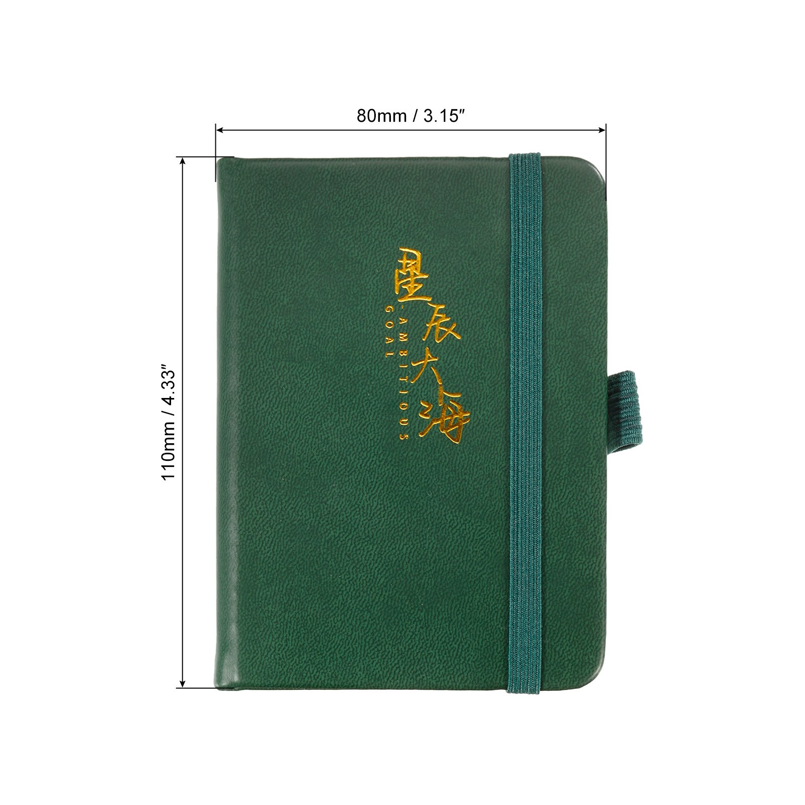 2Pcs A7 Pocket Notebook100 Sheets Thick Lined Paper Mini Memo Pads Dark Green