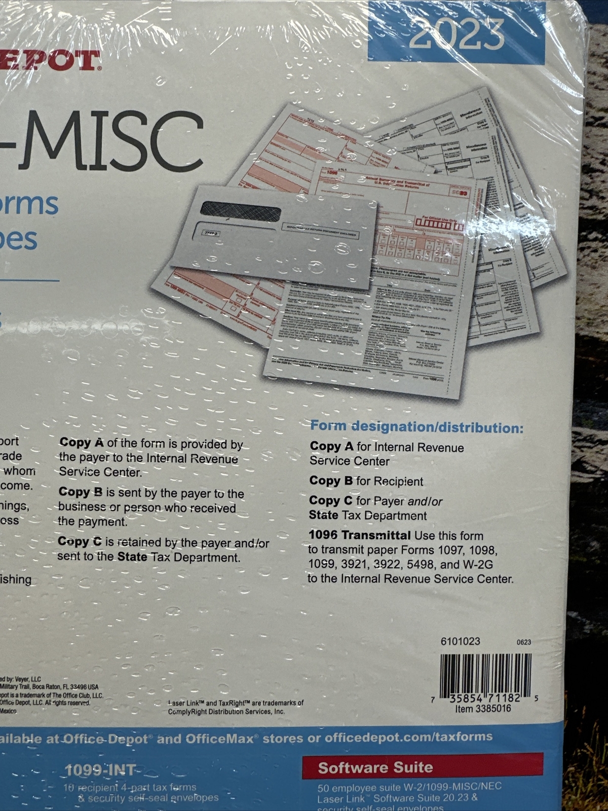 2023 1099 Misc Forms 4 Part Tax Forms Kit, 10 Laser Forms w envelopes