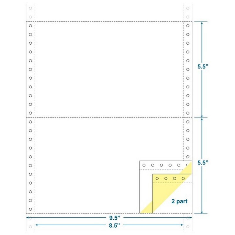 2-Ply Carbonless Paper, White/Canary, Form Size 9-1/2″ x 5-1/2″ (W x H) (Carton