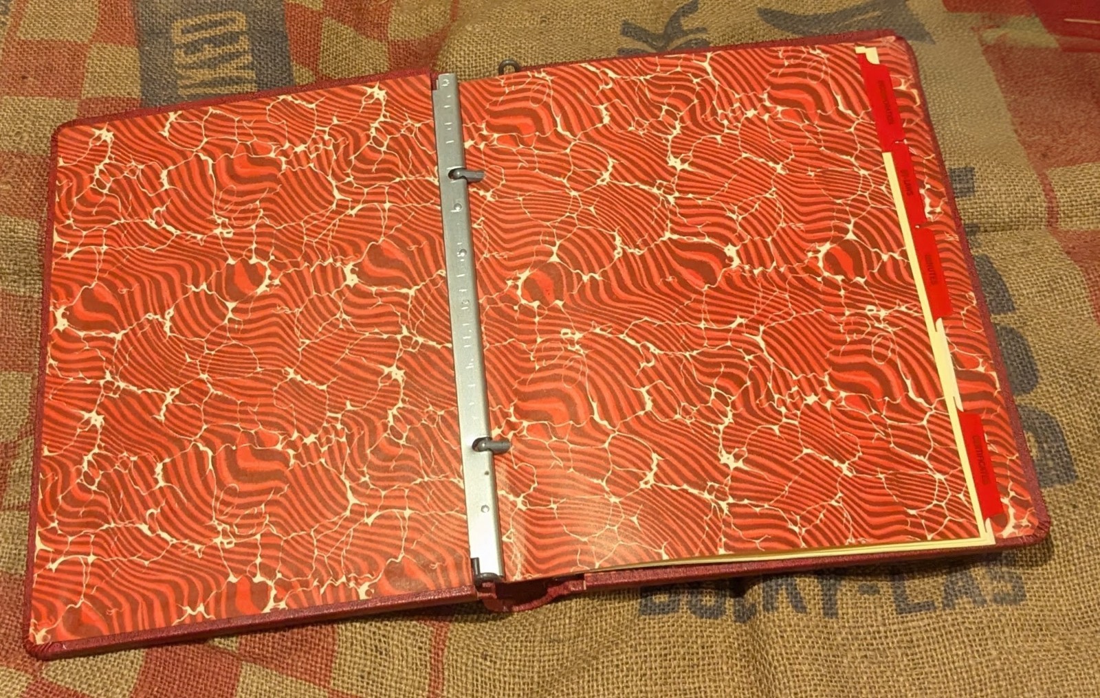 Vintage Corporate Records Book Red Binder NEW STORED 9.5″ x 12″ Dividers