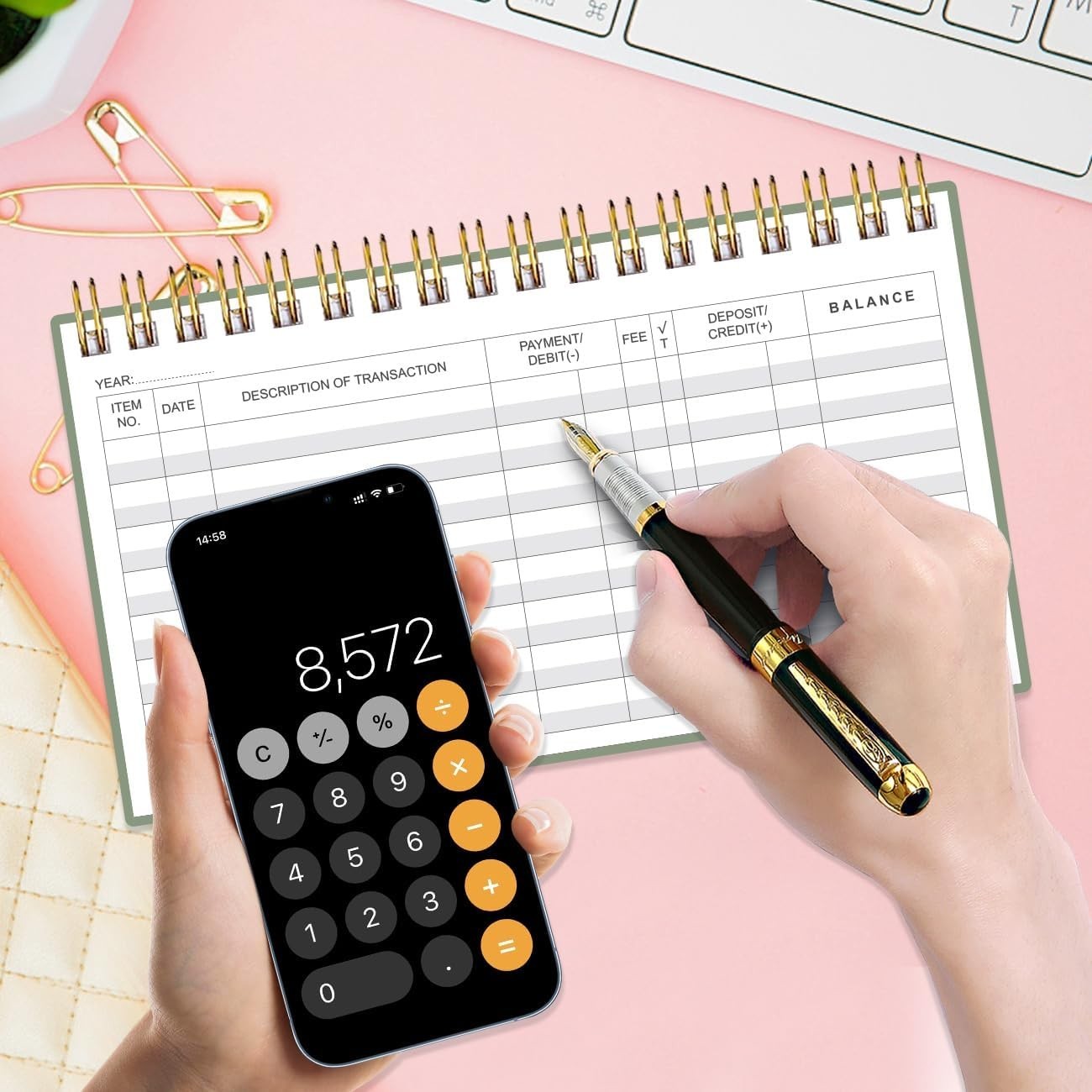 Check Registers for Personal Checkbook – A6 Blank Ledger Transaction Register…