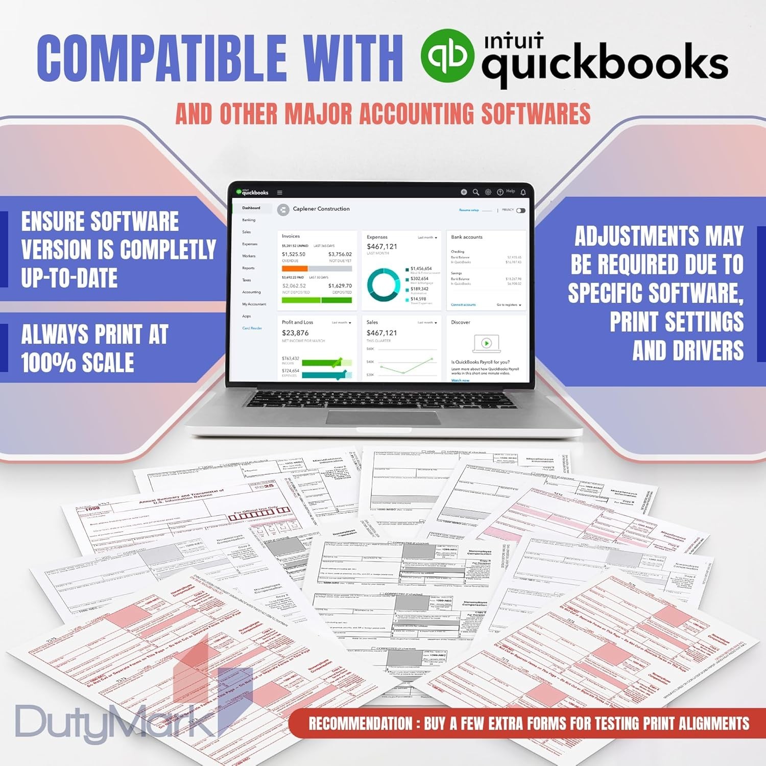 Essential 2025 1099 MISC Forms – 25 Set Tax Filing Kit for Small Business Owners