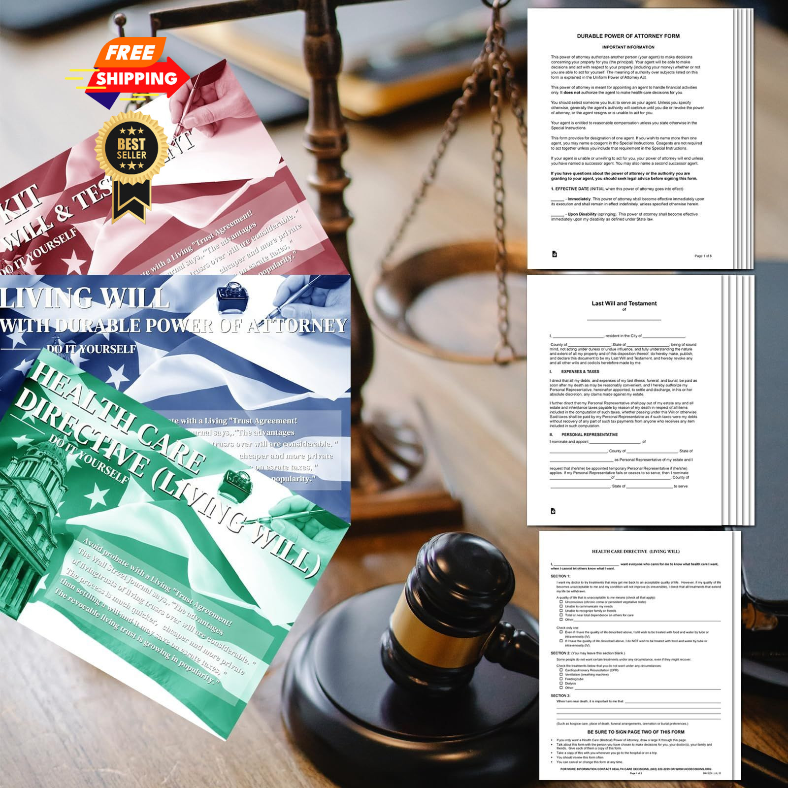 ZHUKEYONG Legal Documents Kit, Durable Power of Attorney, Healthcare…