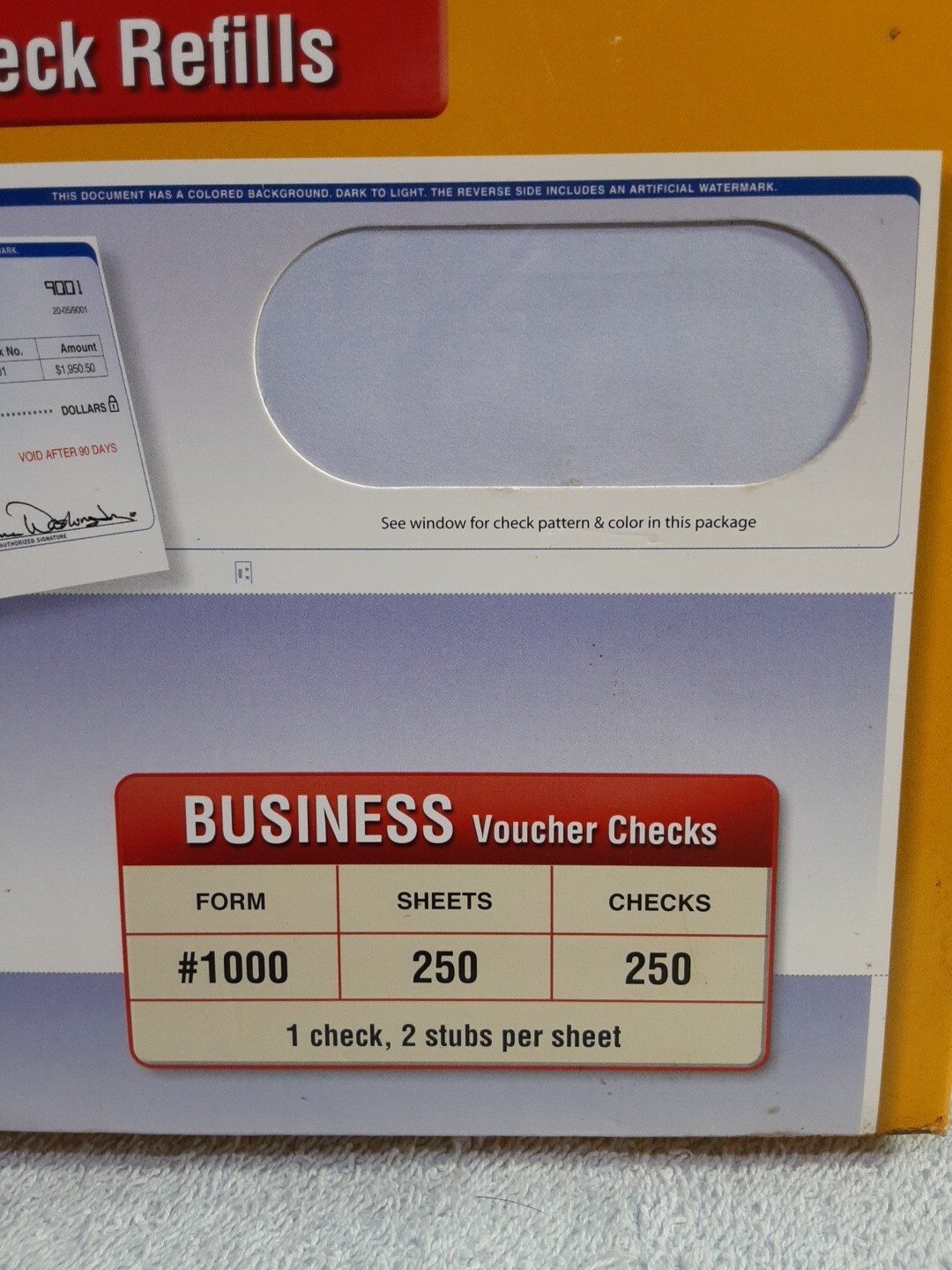 VersaCheck Security Business Check Refills: Form #1000~ Business Voucher Checks