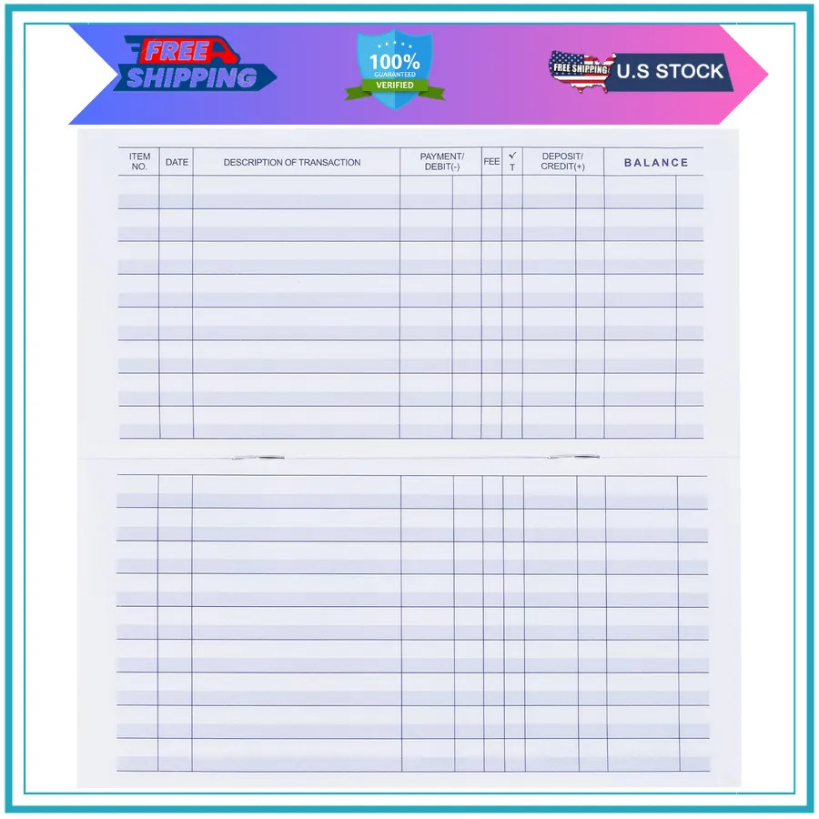 20 Pack Checkbook Registers Personal and Business Bank Transaction Ledger Books
