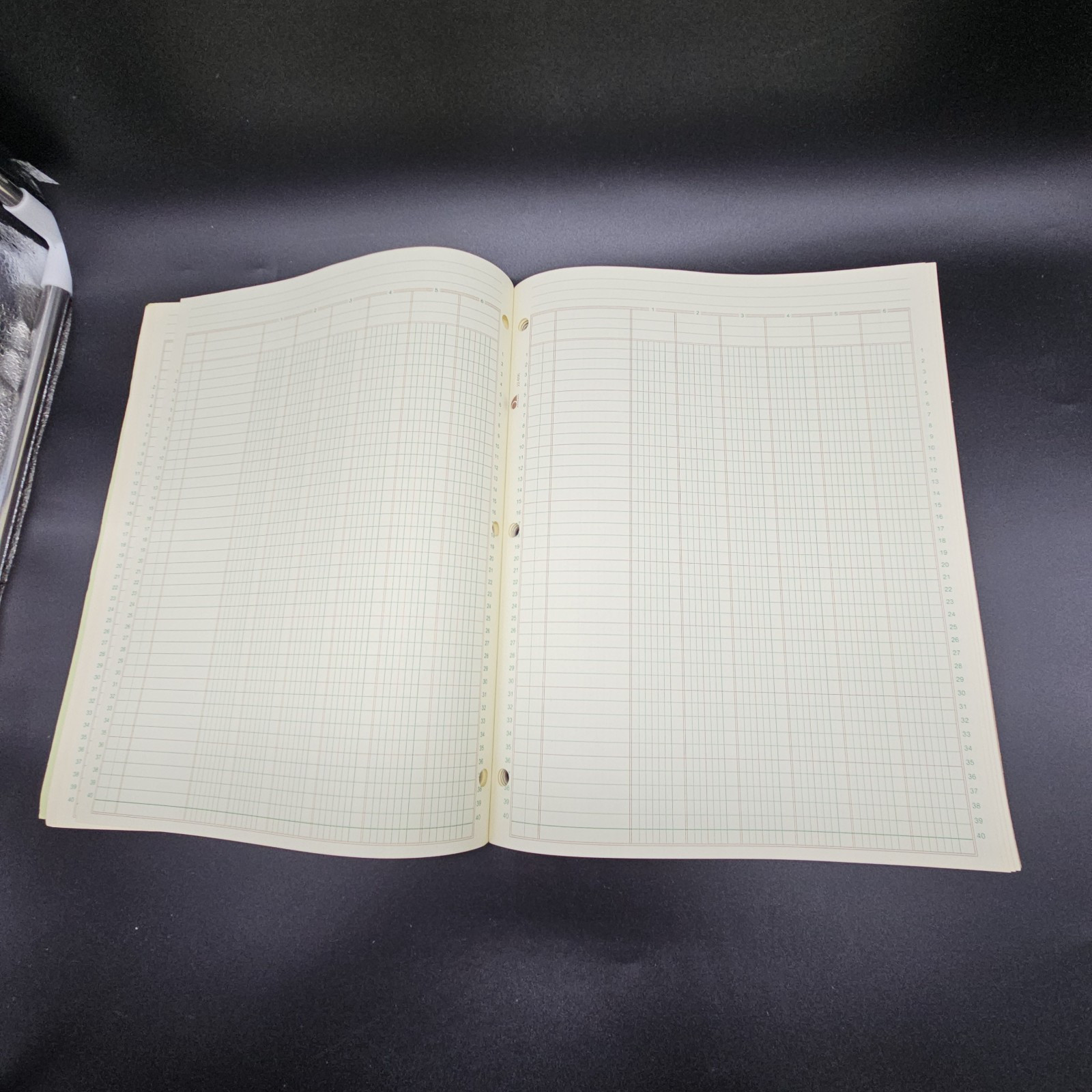 AmPad 6 Column Double Page Columnar Ledger Pad 11 X 8 1/2, Greentint 22-606