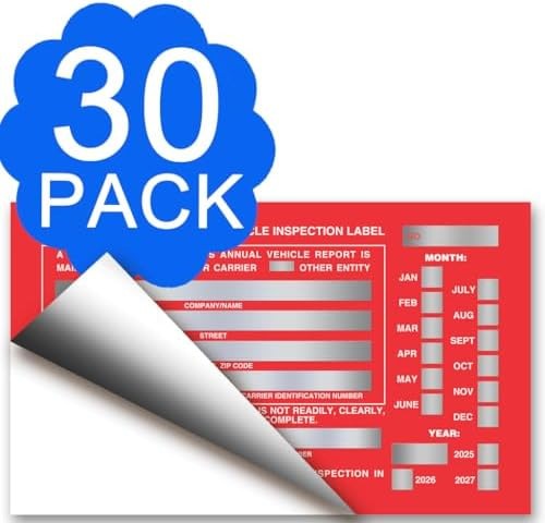 Annual Vehicle Condition Report Forms with Aluminum Date Labels, 30-Pack, 3-P…