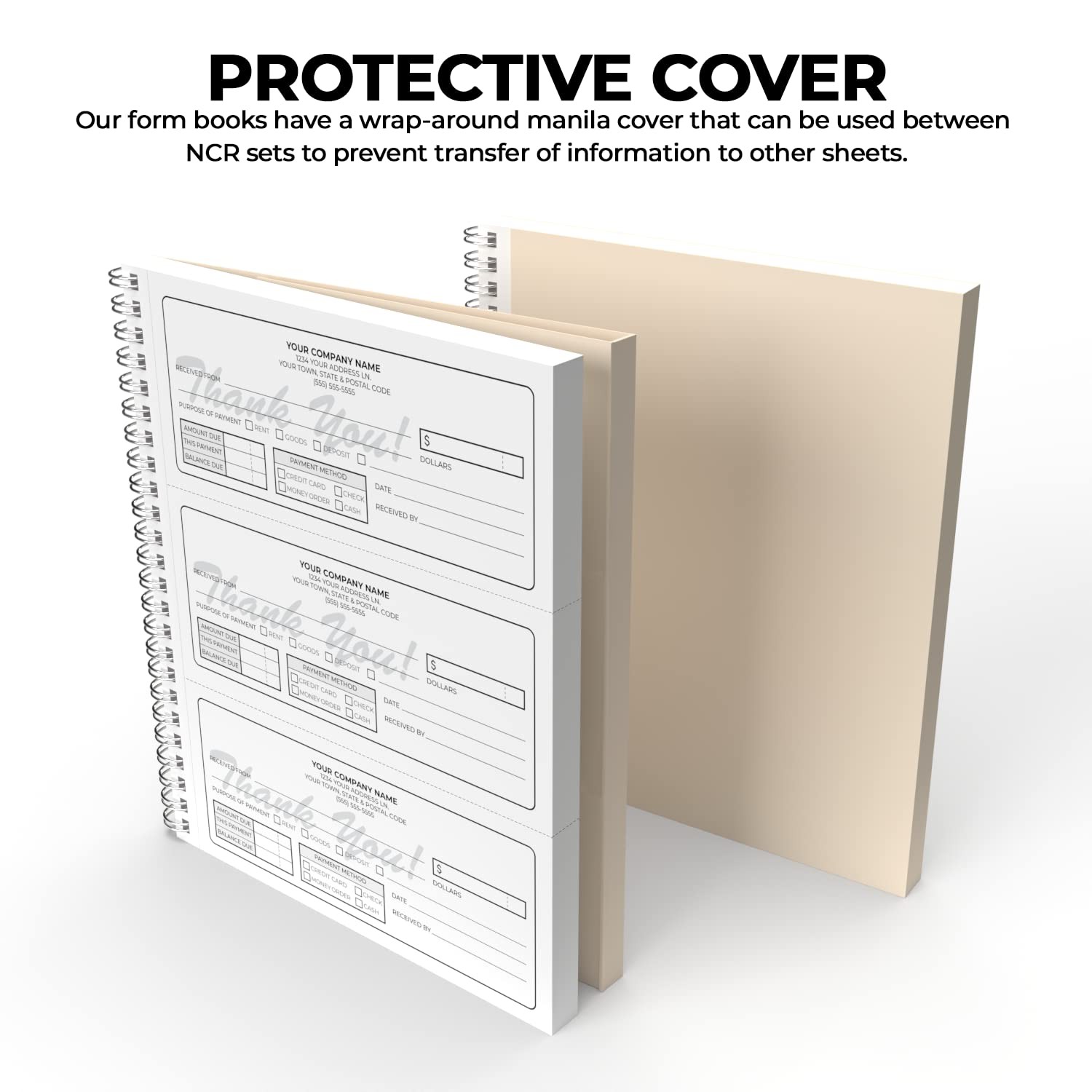 Custom 8.5″ x 7″ (3 Per Page) Carbonless NCR Books in 2-Part Duplicate Invoic…