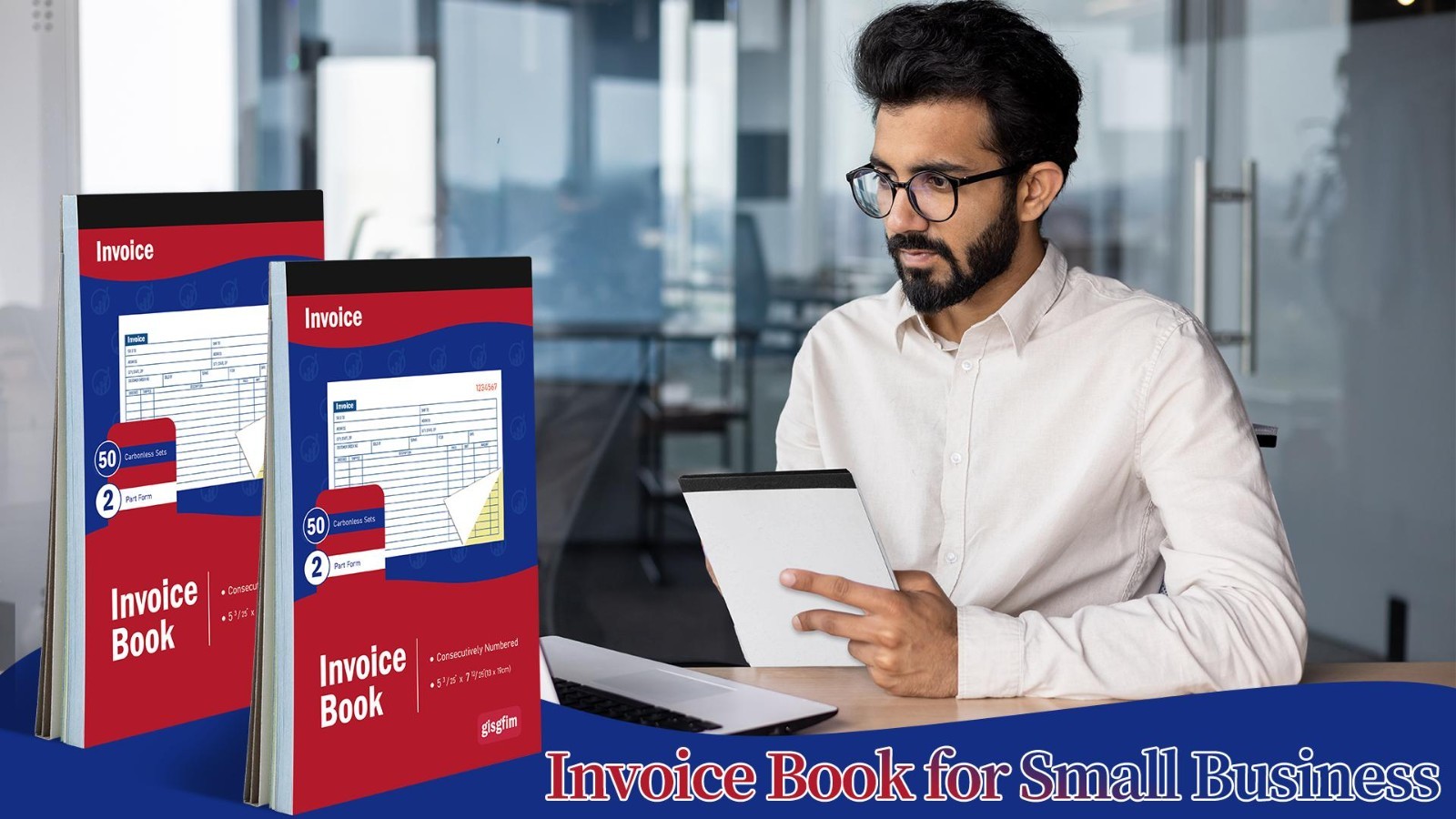 9 Pad Invoice Book for Small Business – 2-Part Carbonless Receipt & Work Order,