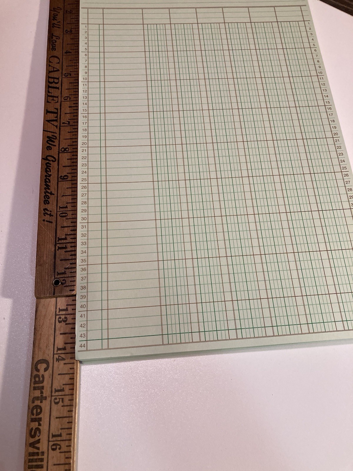 Accounting/Bookkeeping Column Ledger 44 Lines 14”x8.5” Sheets 8 Rows 150 Sheets