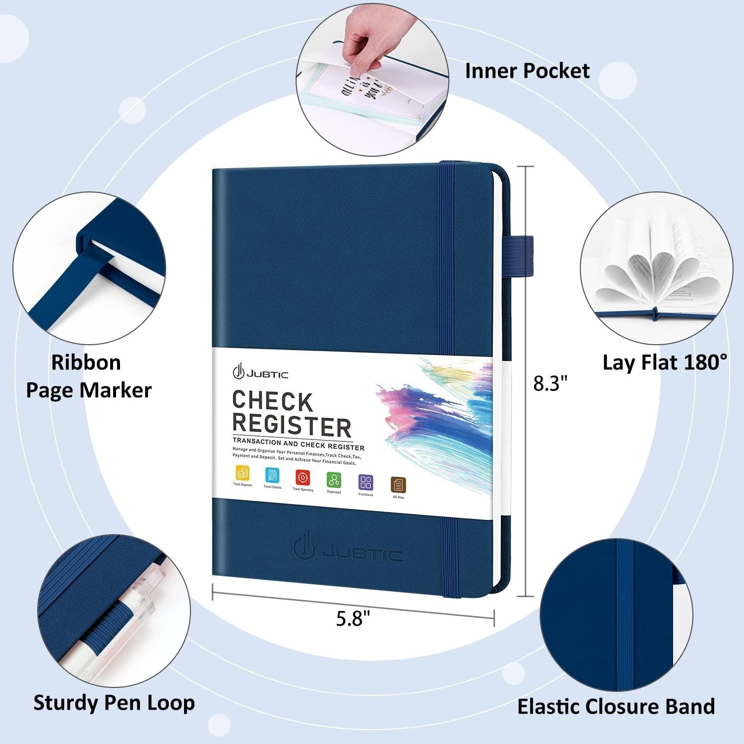 A5 Check Registers For Personal Checkbook Ledger Transaction Registers Log Book
