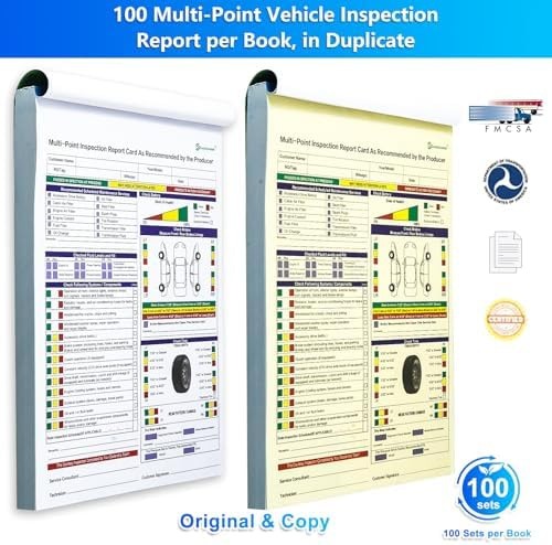 200 Sets Multi-Point Automotive/Vehicle Inspection Report Forms 2-ply Carbonl…