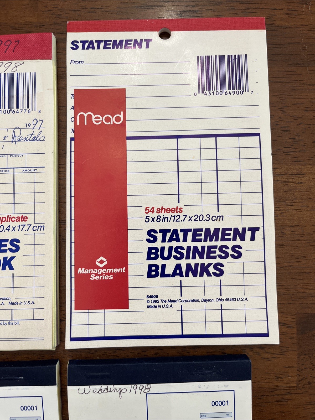 Lot Of 1992 & 93 Vintage Sales Order Books & Statement Business Blanks & Sales