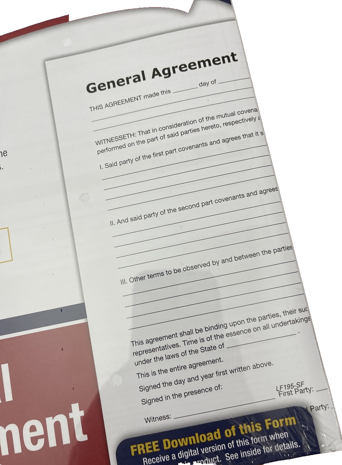 Adam’s General Agreement Forms-Brand New-SHIPS N 24 HOURS