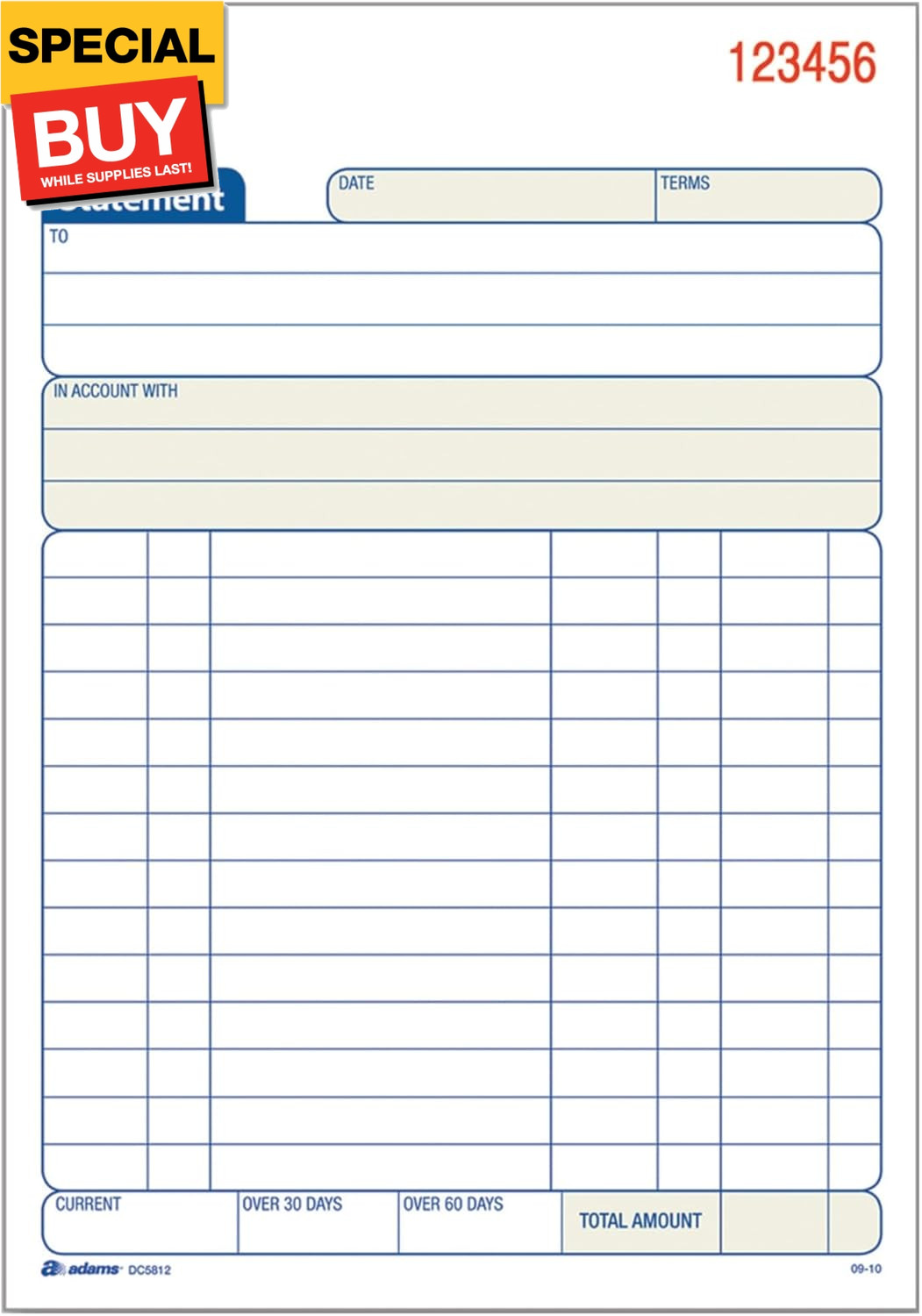Tops Statement Book, 2-Part Carbonless, White/Canary, 5-9/16 x 8-7/16 Inches, 5