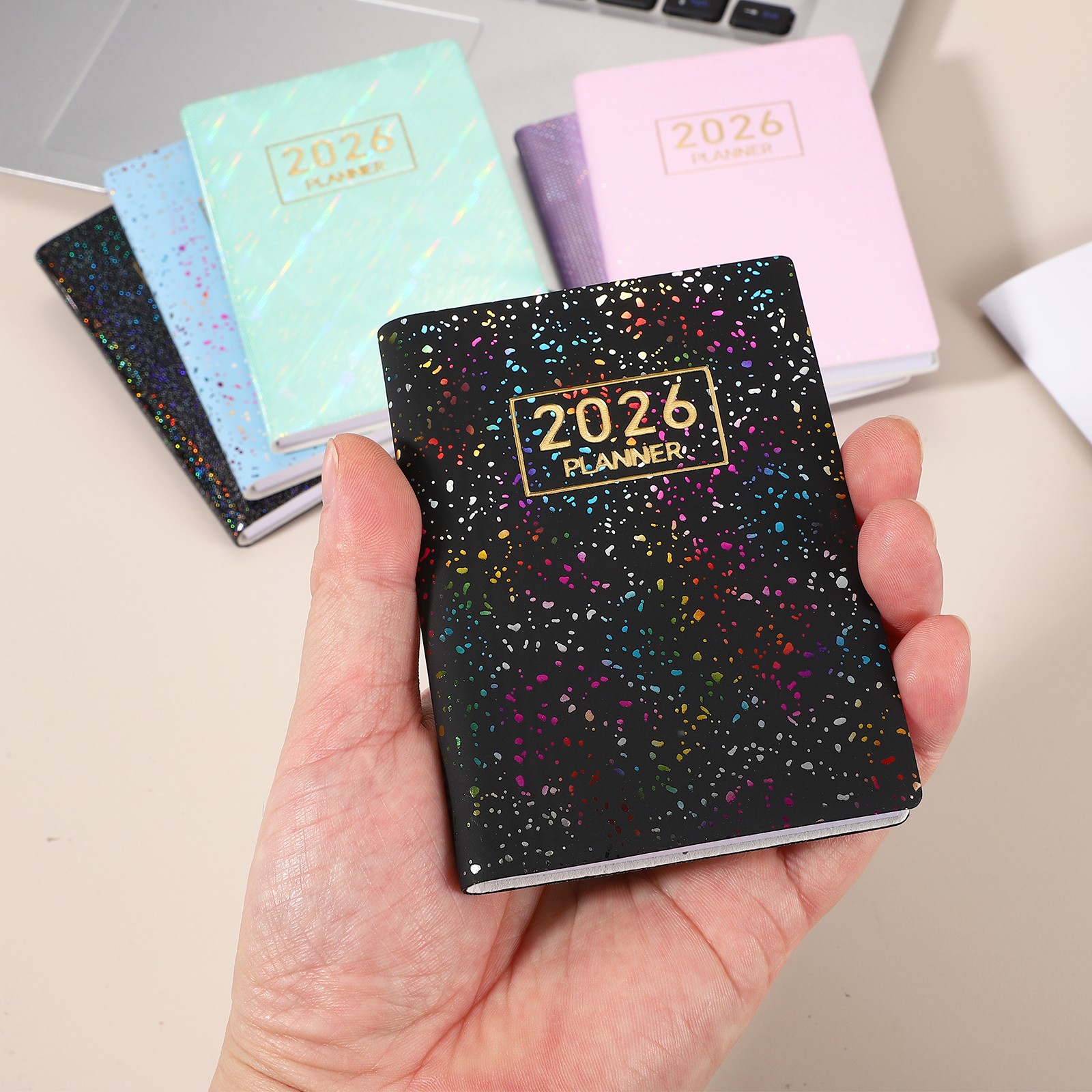 Daily Planner Notebook, 4.2 x 3.1″ 2026 to Do List Notebook, Star Black