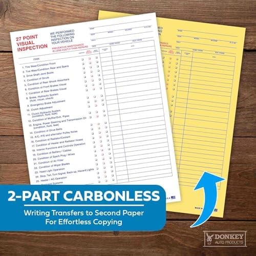 27 Point Inspection Sheet – Vehicle Inspection Form – 100 Pack