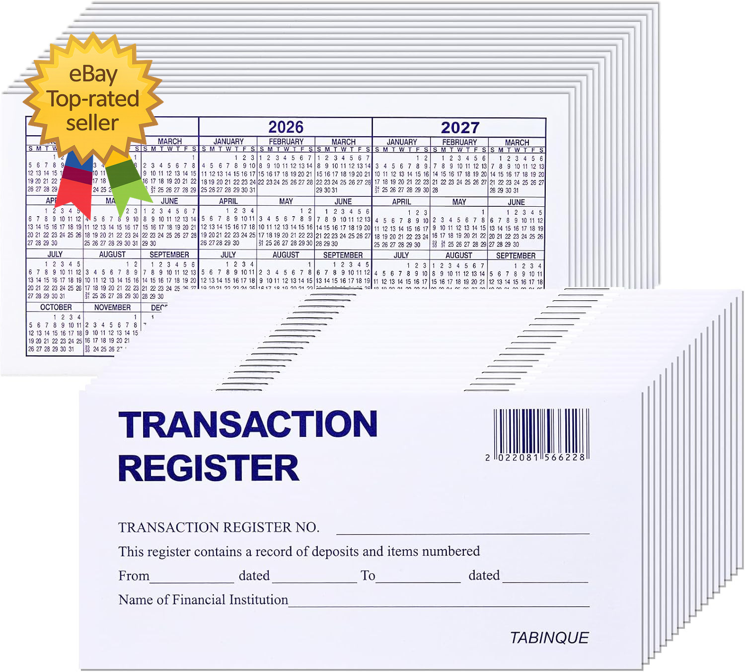 24 PCS Check Registers for Personal Checkbook Easy to Read Checkbook Register