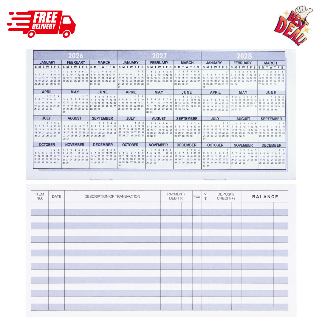 20 Pack Checkbook Register Check Registers for Personal Blank Ledger Transaction