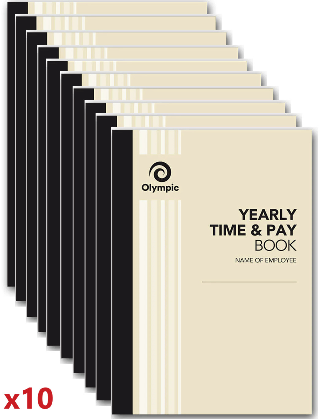 10 x Olympic Yearly Time and Pay Wages Book 32 Pages ATO Compliant A5 210x148mm