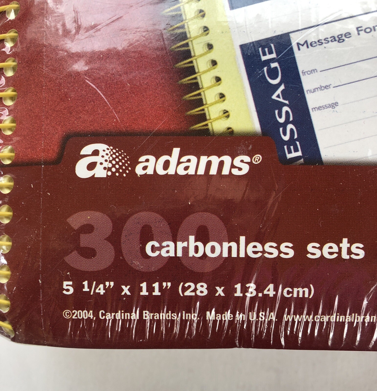 Adams Write N’ Stick Phone Message Book Carbonless 5-1/4″x11″ SC1159SWS – 4 Pack