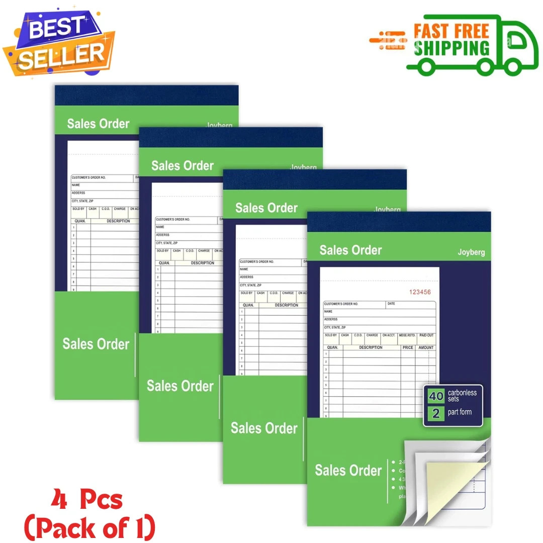4 Pack Receipt Book, 4.17inx7.2in Receipt Book with Carbon Copies, 2-Part …