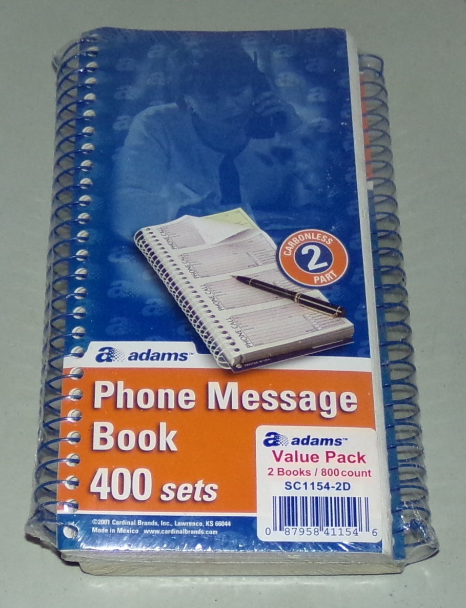 Adams Phone Message Value Pack 2 Books 800 Count Carbonless 2 Part SC1154-2D