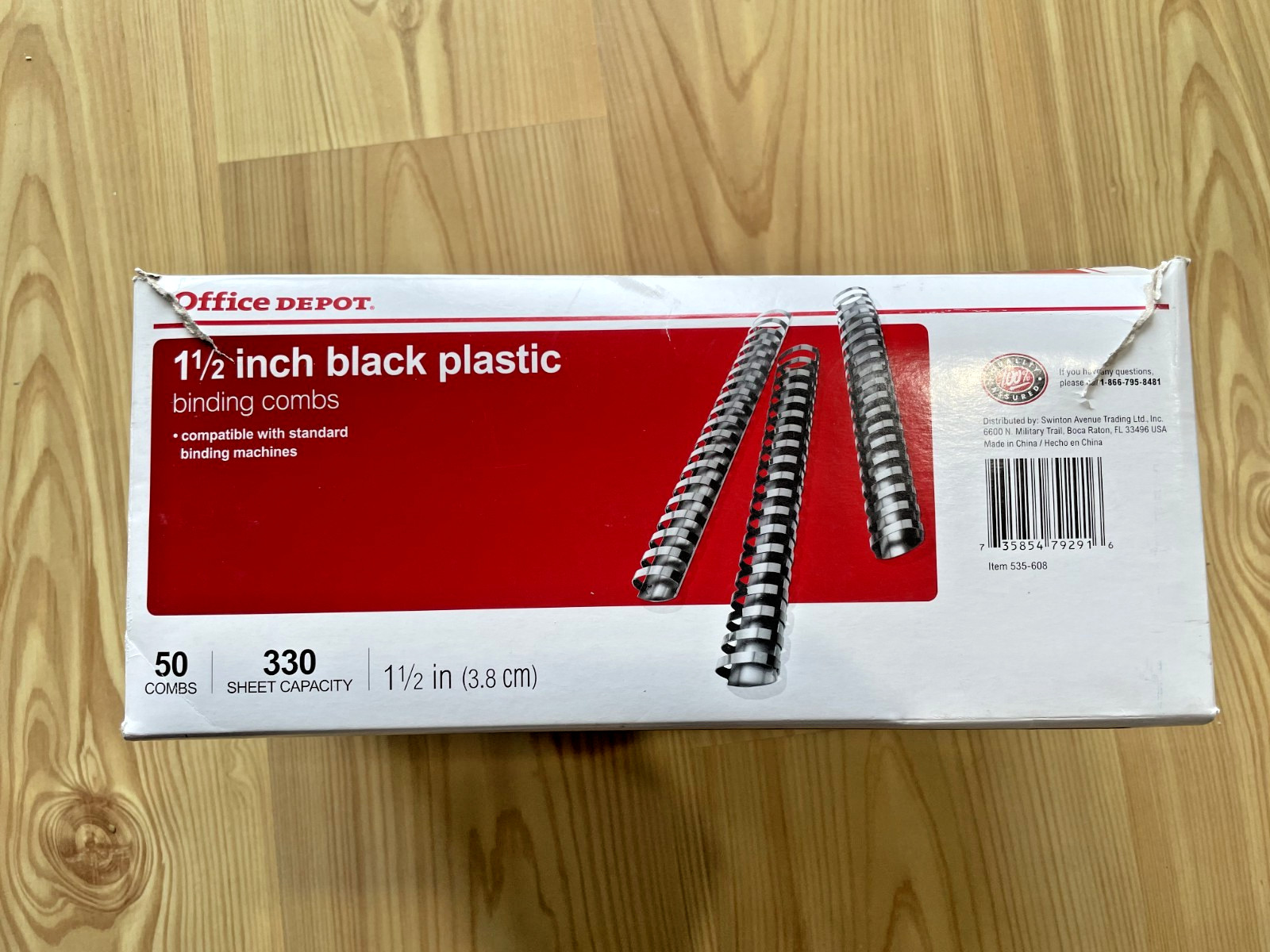 Office Depot ONE and 1/2” (3.8cm) Plastic Binding Combs 20 Count-Open Box