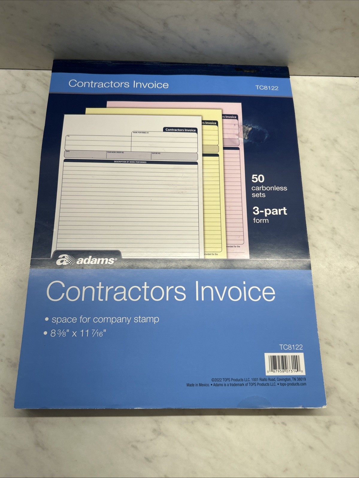 Cardinal Contractor’s Invoice Book – 50 Sheet[s] – 3 Part – Carbonless – 11″ X